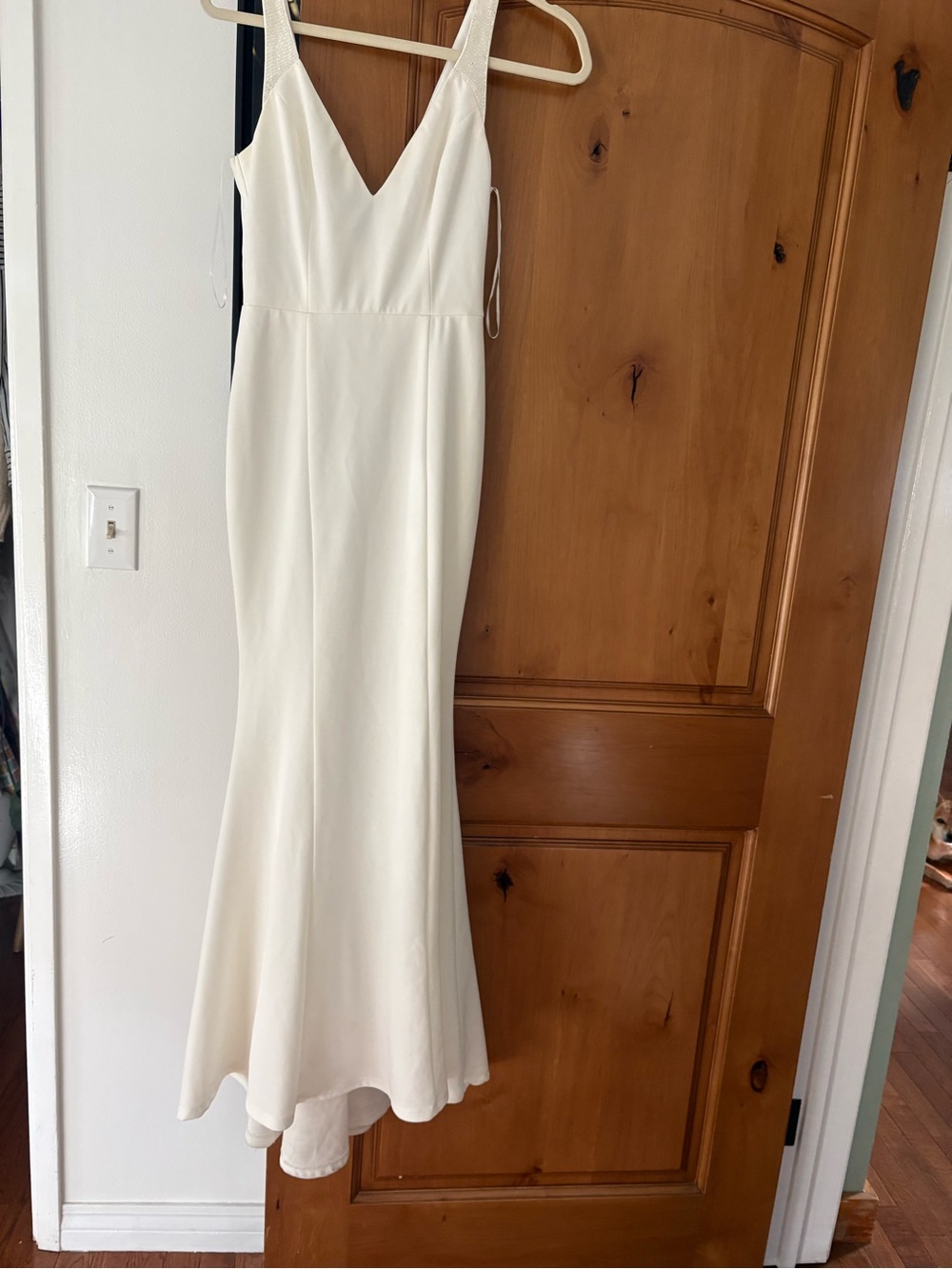 Lulu's Cream V-Neck Maxi Slip Dress